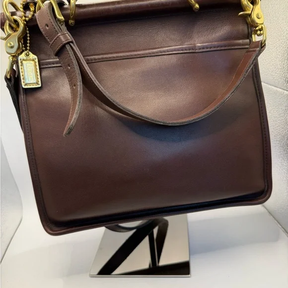 Coach vintage Willis Legacy 9927 Brown Leather Brass Crossbody Bag - Picture 3 of 13